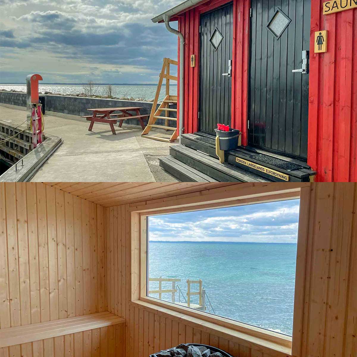 Flot ny sauna til vinterbadere og andre badende gæster i Lohals Havn